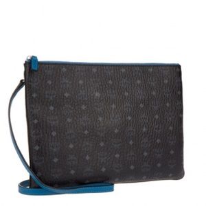 NEW MCM Color Visetos Pouch Medium Crossbody Black